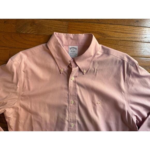 Brooks Brothers Regent Fit button up Medium Pink Mens NWT - Picture 9 of 12